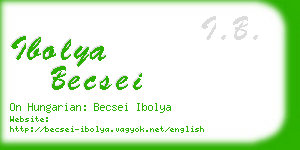 ibolya becsei business card